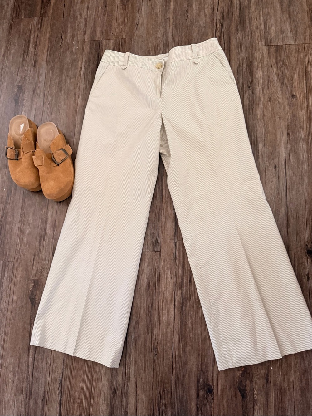 LOFT Wide Leg Beige/Cream Jeans